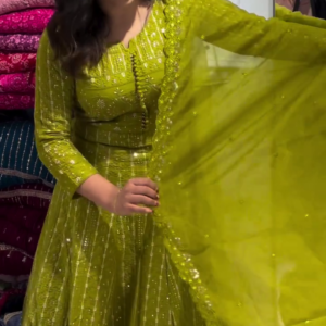 Cotton Anarkali Kurti with Heavy Kalidaar Embroidery, Embroidered Cotton Pant, Dupatta Set