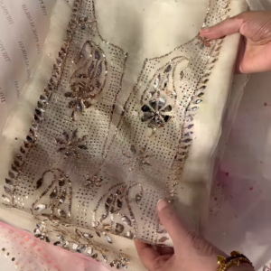 Net/Lace Kurta & Churidar Material – Embellished