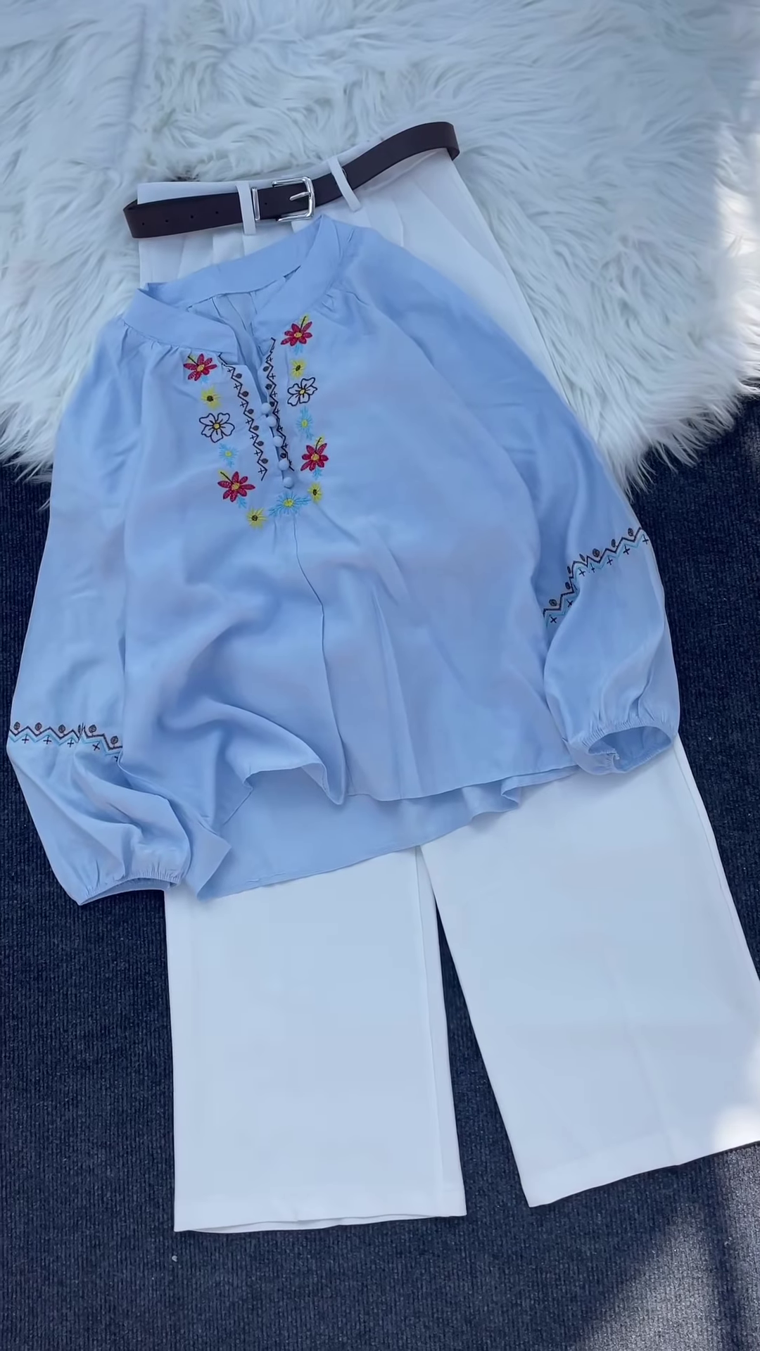 Multicolor Floral Embroidered Shirt Collection – Casual Ethnic Tops for Women - Image 2